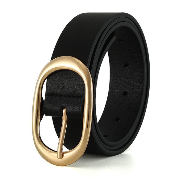 Fashion Women's Faux Leather Belts Ladies Waist Belt With Pin Gold Buckle 4196 - Picture 3 of 5